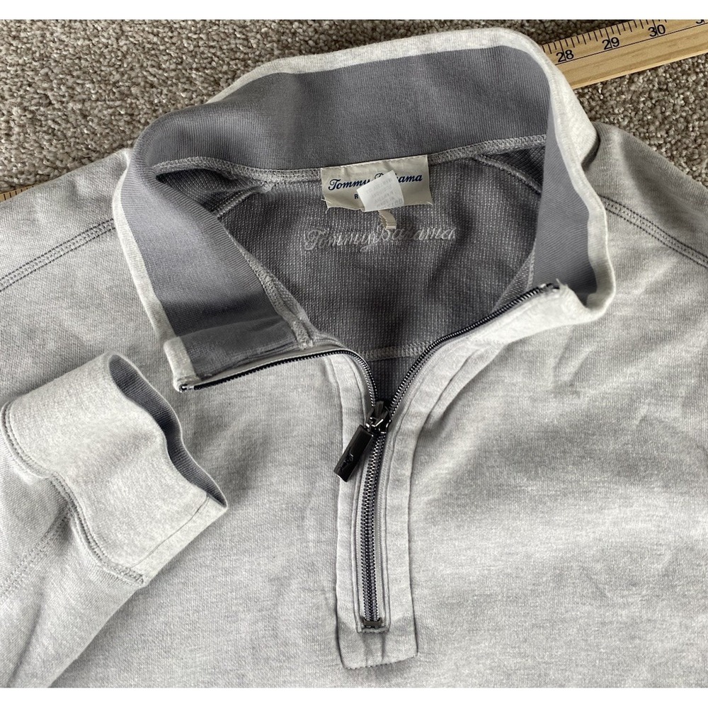 Tommy Bahama Reversible Solid Gray Cotton/Tencel‎ 1/4 Zip Warm Jacket Mens 2XB